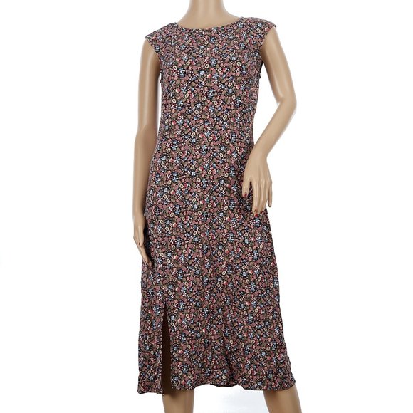 LOFT Vine Floral Paisley Cap Sleeve Midi Dress Size 4 - Picture 2 of 7